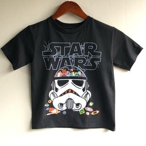 Halloween Star Wars Mad Engine Stormtrooper Treat Basket Tee Youth Black 4 New